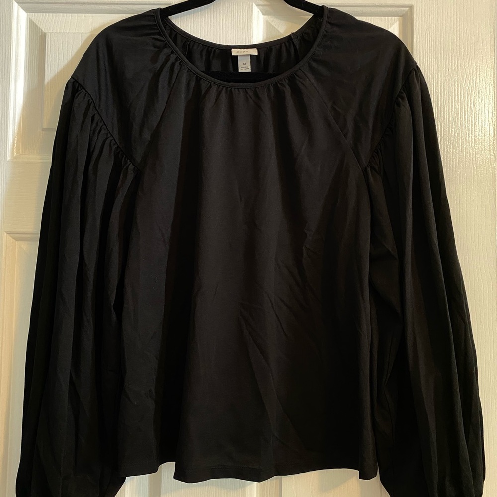 A new day blouse - black, bell sleeve